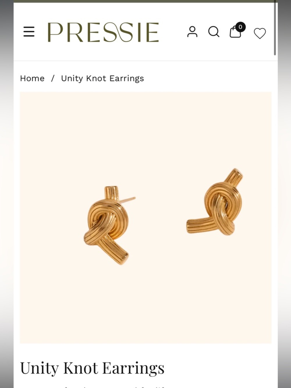 Unity Knot Earrings in Gold